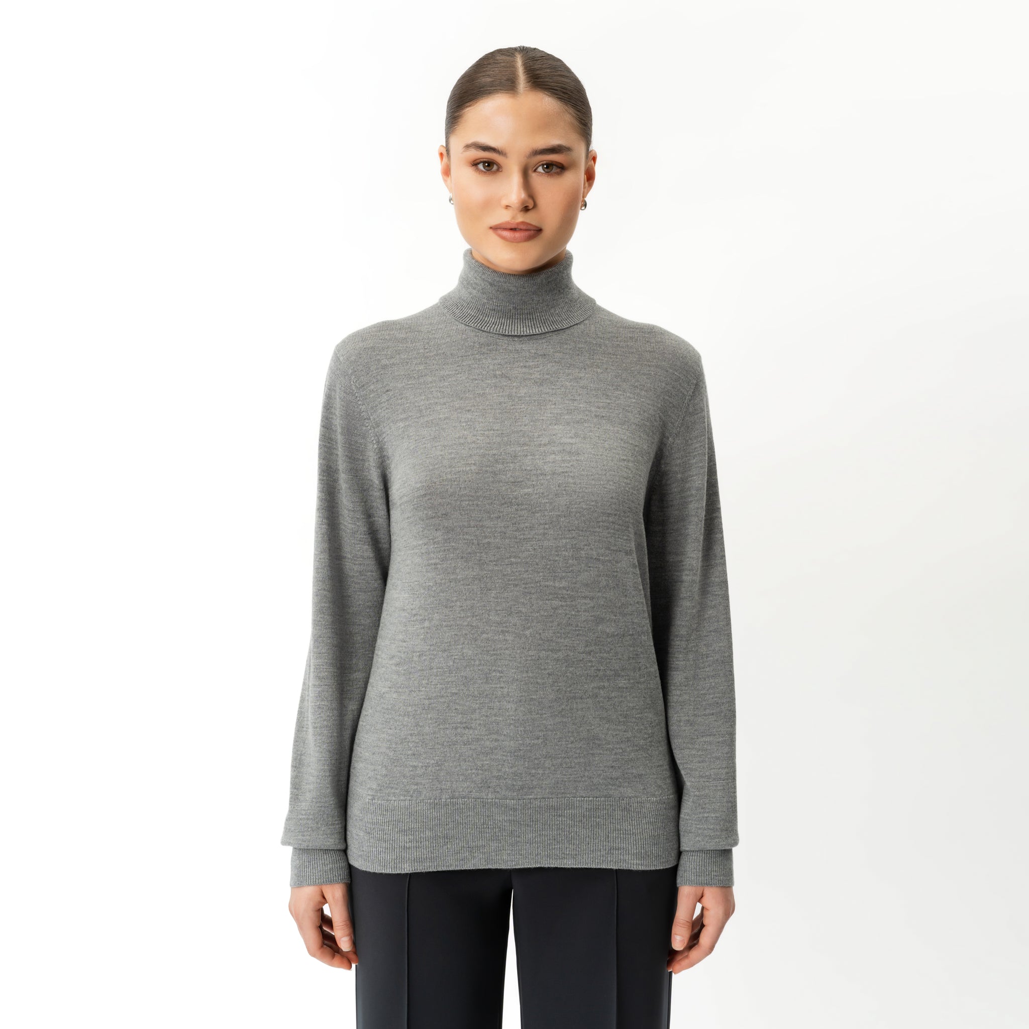 Merino Wool Relaxed Turtleneck - Ninepine