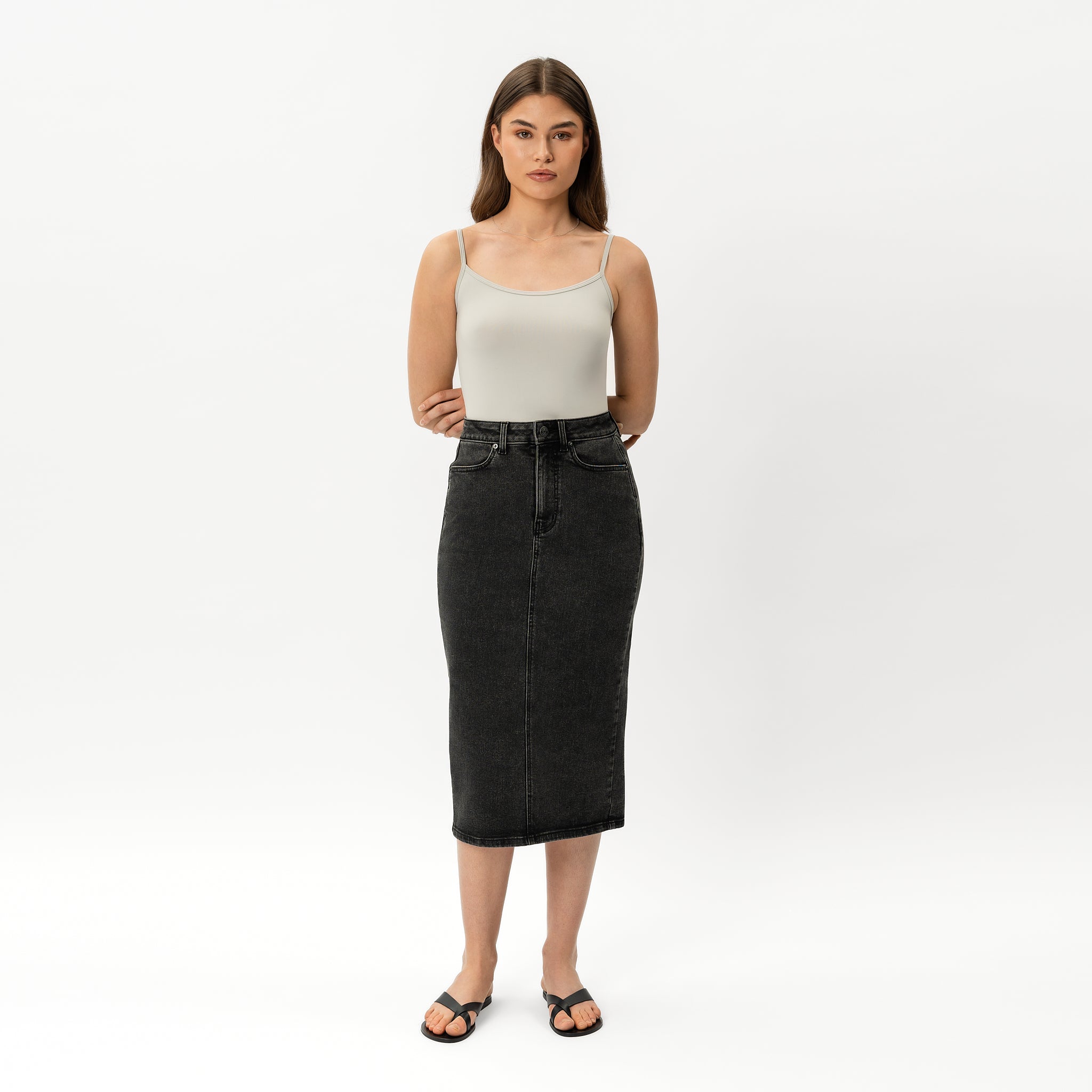 Stretchy ComfortDenim™ Skirt - Ninepine