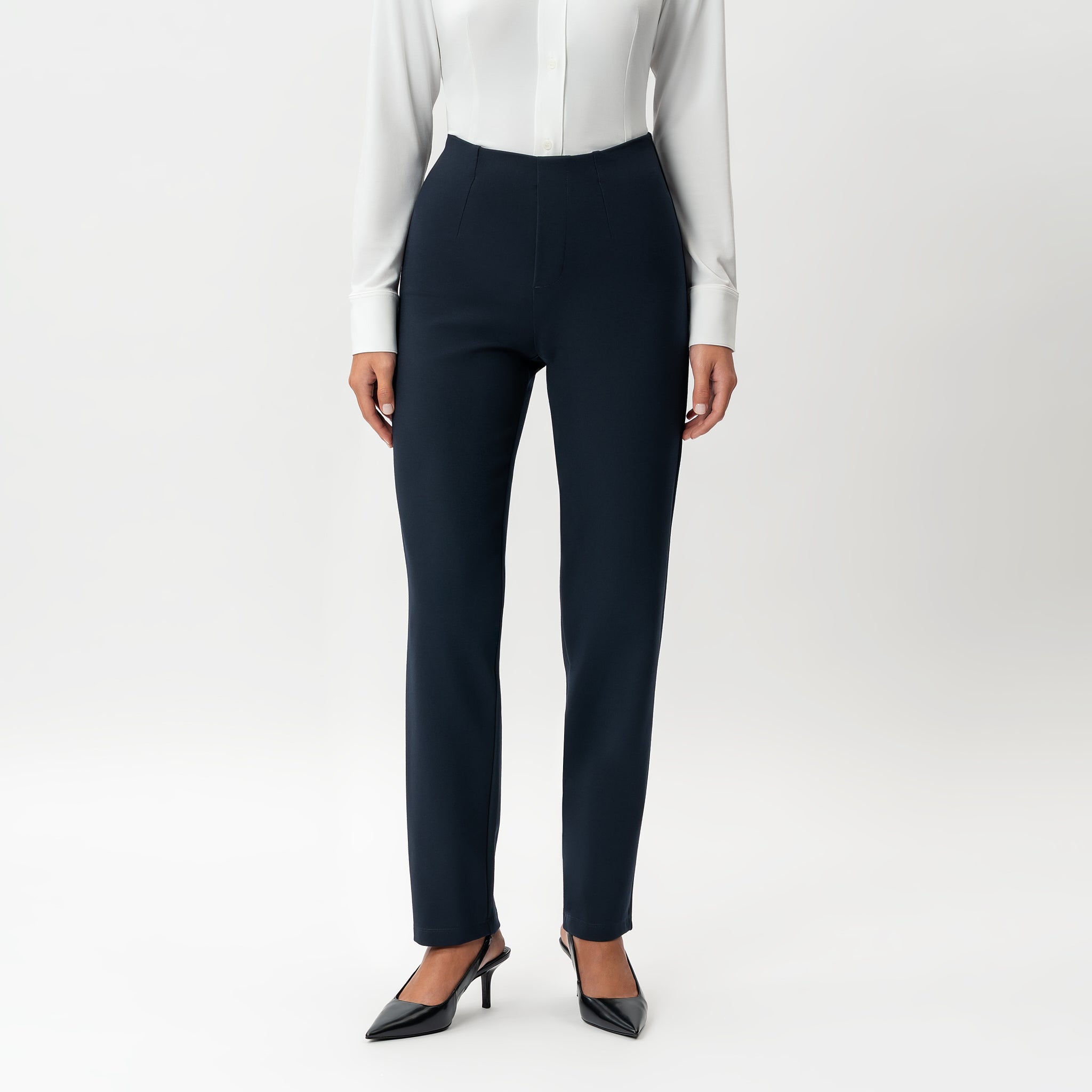 Tailored Ponte Straight Trouser - Ninepine