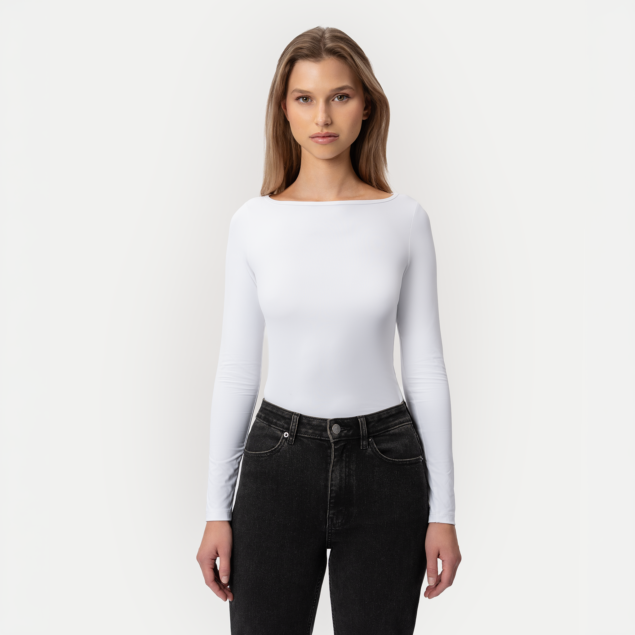 Soft Boatneck Long-sleeve White