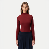 Soft Turtleneck Long-sleeve Burgundy