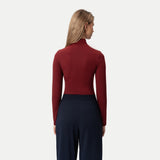 Soft Turtleneck Long-sleeve Burgundy