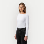 Soft Boatneck Long-sleeve White